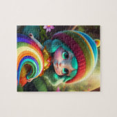 Kleurrijk Haar Kleine Meisje Legpuzzel (Horizontaal)