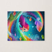 Kleurrijk Haar Kleine Meisje Legpuzzel (Horizontaal)