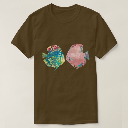 Kleurrijk haar van Bonded Discus Fish T-shirt (Design voorkant)