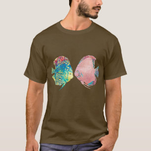 Kleurrijk haar van Bonded Discus Fish T-shirt