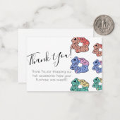 Kleurrijk haarstuk Stropdas Winkelen Dank je wel Notitiekaartje (Voorkant / Achterkant in situ)