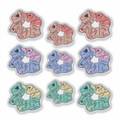 Kleurrijk haarstukje lint sticker (Voorkant)
