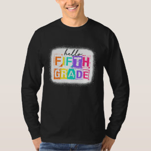 Kleurrijk Hallo Vijfde Klas Squad Vintage 1e Dag O T-shirt