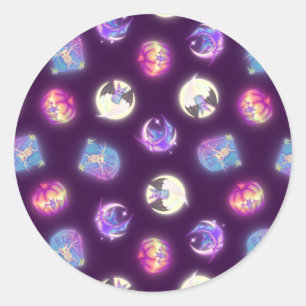 Kleurrijk halloween Cute Bats Tekenpatroon Ronde Sticker