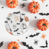 Kleurrijk Halloween Griezeld Pattern Papieren Bordje