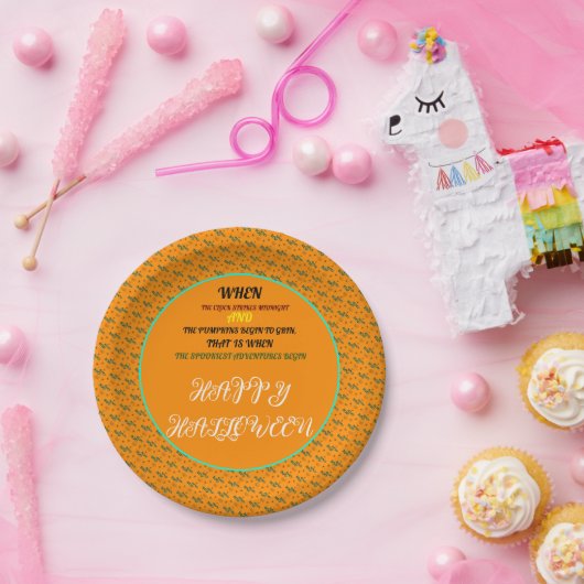 KLEURRIJK HALLOWEEN PARTY SPOOKY NAADLOOS PATROON PAPIEREN BORDJE (Feest)