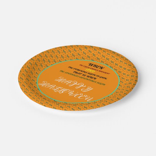 KLEURRIJK HALLOWEEN PARTY SPOOKY NAADLOOS PATROON PAPIEREN BORDJE (Gekanteld)