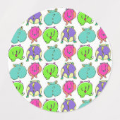 Kleurrijk Hamster Butts Patroon Labels (Design 1)