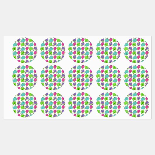 Kleurrijk Hamster Butts Patroon Labels (Vel)