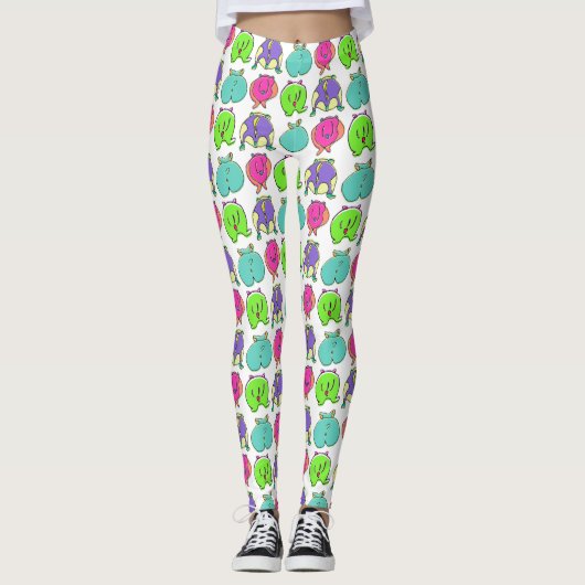 Kleurrijk Hamster Butts Patroon Leggings (Voorkant)