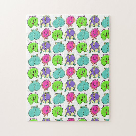 Kleurrijk Hamster Butts Patroon Legpuzzel (Verticaal)