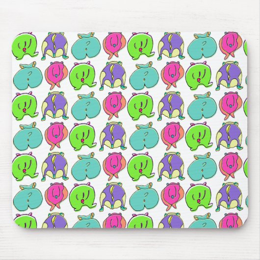 Kleurrijk Hamster Butts Patroon Muismat (Voorkant)