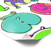 Kleurrijk Hamster Butts Patroon Perfect Poster (Hoek)