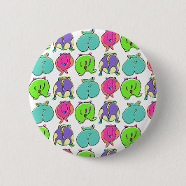 Kleurrijk Hamster Butts Patroon Ronde Button 5,7 Cm