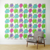 Kleurrijk Hamster Butts Patroon Wandkleed (In Situ (horizontaal))