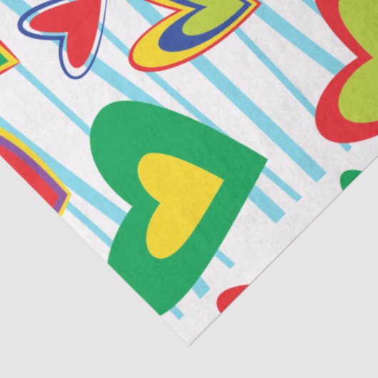 Kleurrijk Hand getrokken harten weefsel papier (Detail)