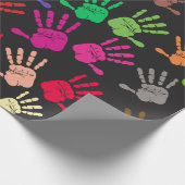 Kleurrijk handafdrukpatroon cadeaupapier (Hoek)