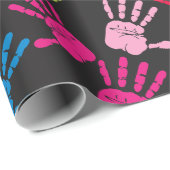 Kleurrijk handafdrukpatroon cadeaupapier (Rol Hoek)