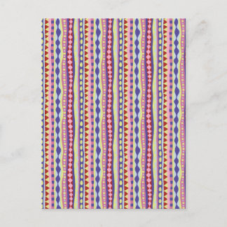 Kleurrijk Handgetekend Tribal Strepen Boho Patroon Briefkaart