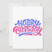 Kleurrijk Handletteren Happy Birthday-ontwerp Kaart (Voorkant)