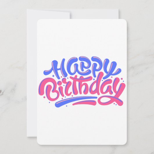 Kleurrijk Handletteren Happy Birthday-ontwerp Kaart (Voorkant)