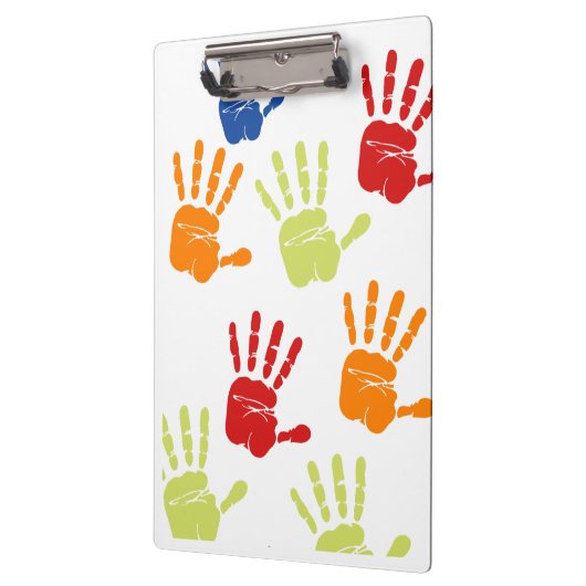 Kleurrijk handprint klembord (Links)