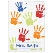 Kleurrijk handprint klembord (Achterkant)