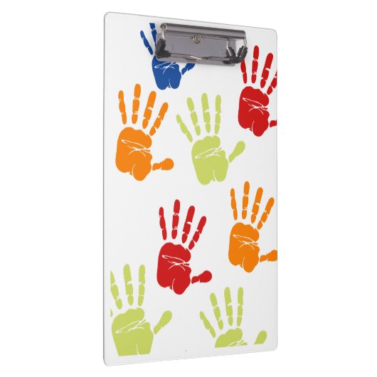Kleurrijk handprint klembord (Rechts)