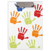 Kleurrijk handprint klembord (Voorkant)