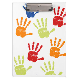 Kleurrijk handprint klembord
