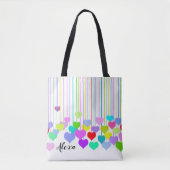 kleurrijk hangend hart tote bag (Voorkant)