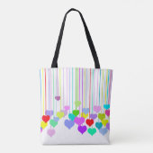 kleurrijk hangend hart tote bag (Achterkant)