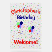 Kleurrijk Happy Birthday Acrylic Bord (Voorkant)