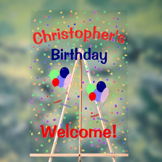 Kleurrijk Happy Birthday Acrylic Bord (Neutraal)