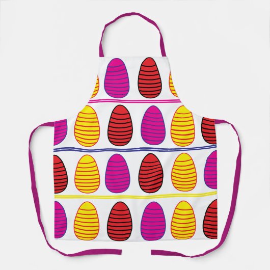 Kleurrijk Happy Easter Eggs Patroon Schort (Voorkant)