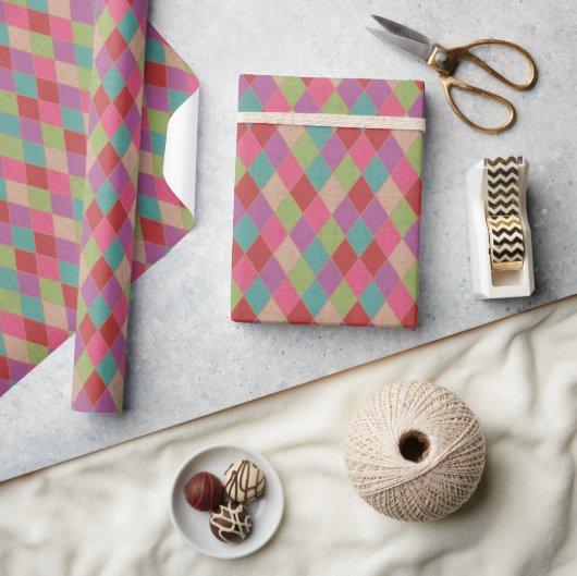 Kleurrijk Harlequin Diamonds Inpakpapier (Crafts)