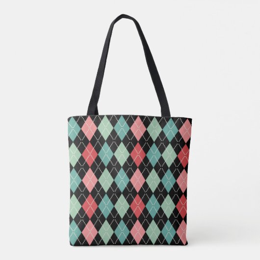 Kleurrijk Harlequin Naadloos Patroon Tote Bag (Achterkant)