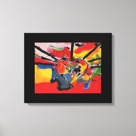 kleurrijk hart abstract canvas afdruk (Voorkant)