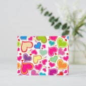 kleurrijk hart briefkaart (Staand voorkant)