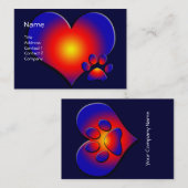 KLEURRIJK HART EN POOT VISITEKAARTJE (Voorkant / Achterkant)