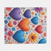 Kleurrijk Hart  Fleece Deken (Voorkant (Horizontaal))