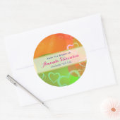 Kleurrijk hart Handgemaakt met liefde Ronde Sticker (Envelop)