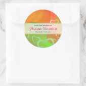 Kleurrijk hart Handgemaakt met liefde Ronde Sticker (Tas)