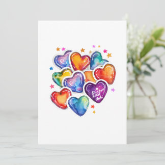 Kleurrijk Hart Kunst Cadeau, Zelfliefde Illustrati Kaart