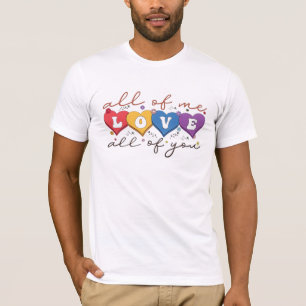 Kleurrijk Hart Liefdescitaat T-shirt