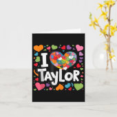 Kleurrijk Hart Mijn Naam Is Taylor Voornaam  Kaart (Gele Bloem)
