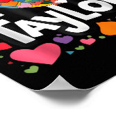 Kleurrijk Hart Mijn naam is Taylor Voornaam Poster (Hoek)