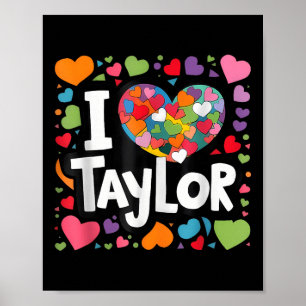 Kleurrijk Hart Mijn naam is Taylor Voornaam Poster