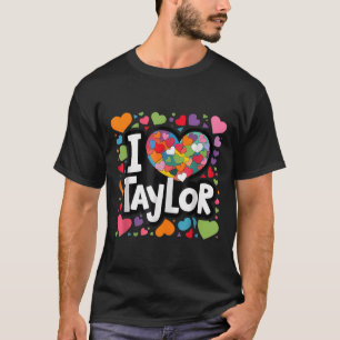 Kleurrijk Hart Mijn naam is Taylor Voornaam T-shirt
