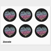Kleurrijk Hart Motief Ronde Sticker (Vel)